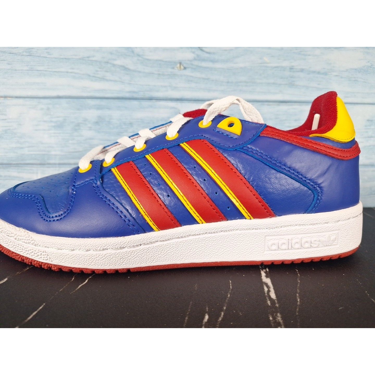 Adidas Rivalry Low Blue Red Yellow Shoes Kansas Size 6